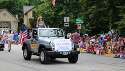 Pro Pickleball player and undecided voter, Gina Cilento, served as parade marshal of Cedarburg's annual Fourth of July Parade