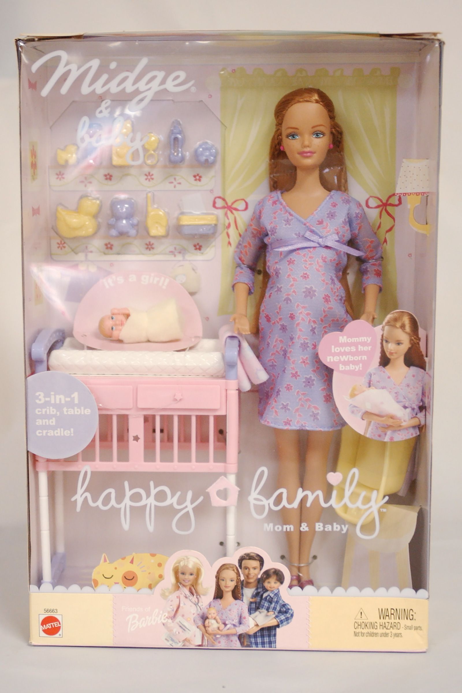 "Happy Family" Midge, now known as "pregnant Midge," featured a baby doll in her removable bump.