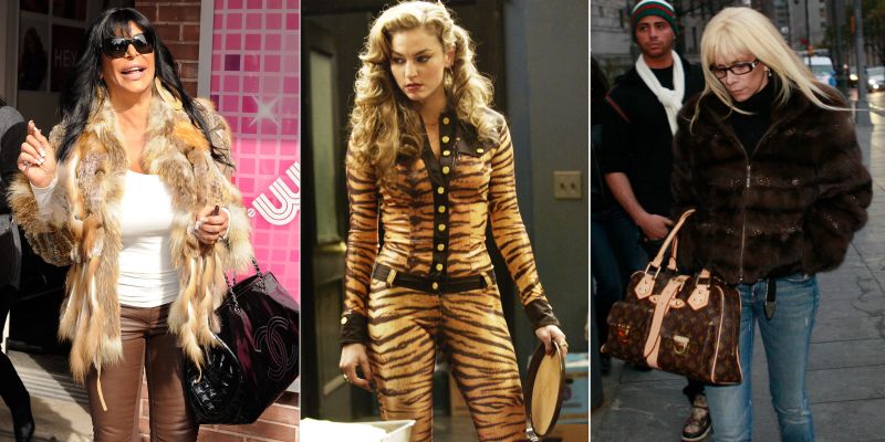 From left: TV personality Angela Raiola in February 2012; Drea de Matteo playing Adriana La Cerva in season 5 of The Sopranos and Victoria Gotti, sister of John