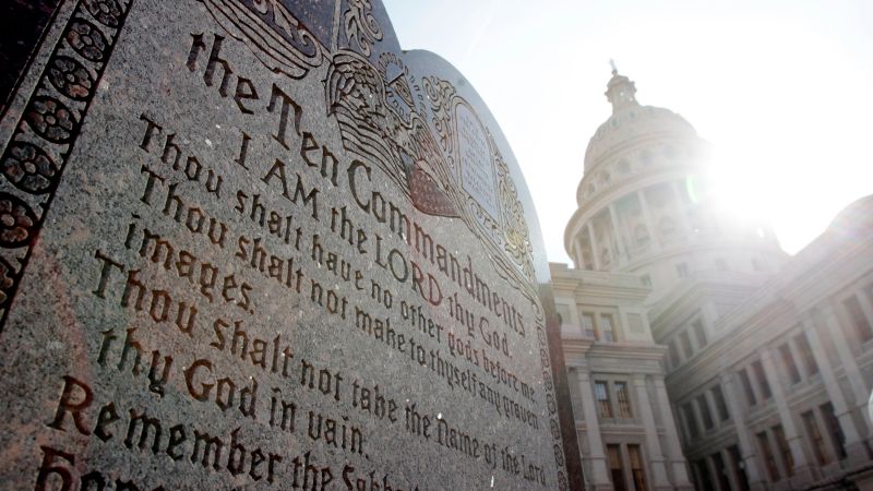 Texas governor signs bill requiring Ten Commandments to be displayed in classrooms