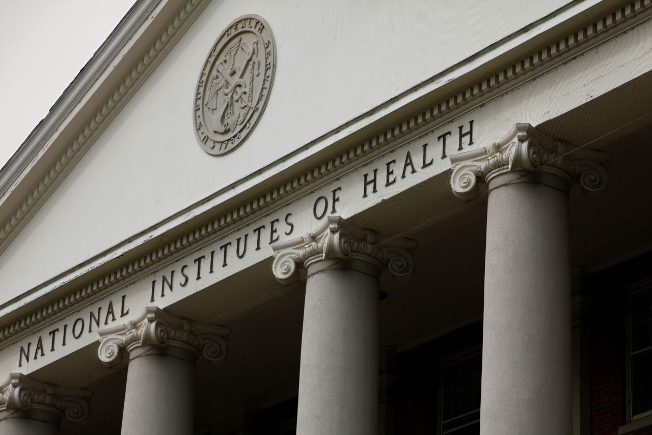 The main building of the National Institutes of Health is seen in Bethesda, Maryland on August 17, 2009.