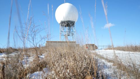 A Doppler radar tower is located outside the National Weather Service office in Sullivan, Wis., on Friday, Jan. 5, 2018. The facility issues severe weather watches and warnings and weather forecasts for 20 counties in south-central and southeastern Wisconsin. (Anthony Wahl/The Janesville Gazette via AP)