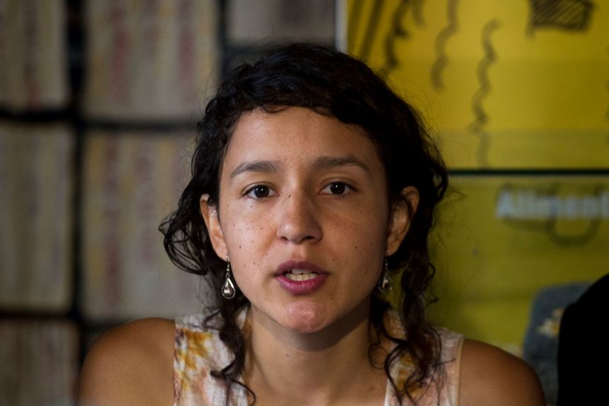 Bertha Zuniga Caceres will speak at a press conference held in Guatemala on August 20, 2018.