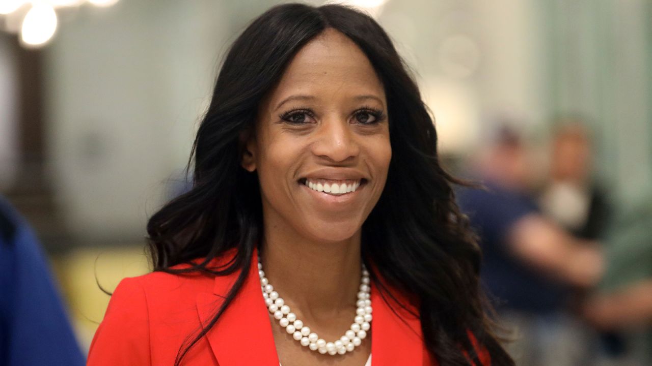 Republican U.S. Rep. Mia Love walks to greets supporters during an election night party Tuesday Nov. 6, 2018, in Lehi, Utah.