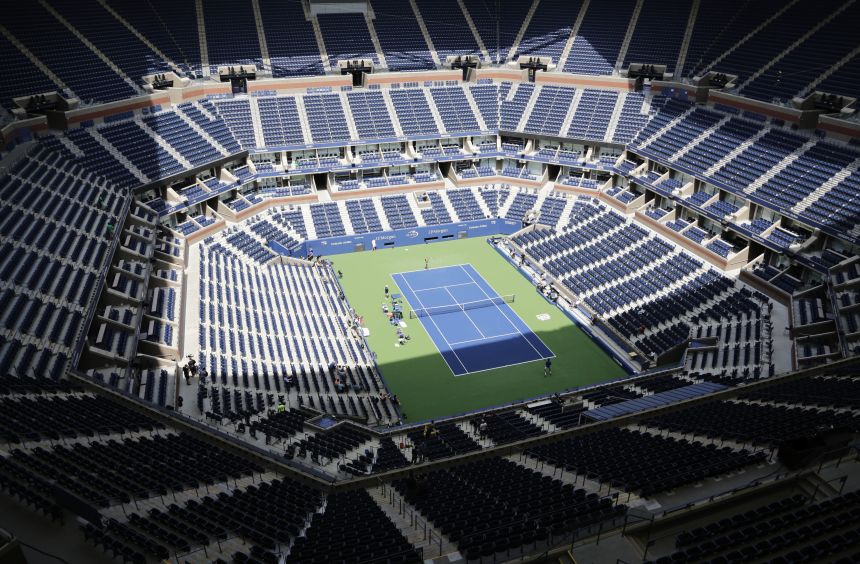 Arthur Ashe Stadium where grand slam matches are played during the US Open in Queens, New York.