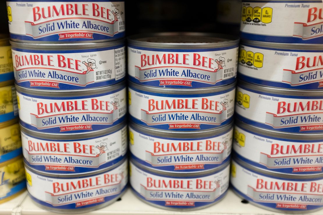 Bumble Bee albacore tuna cans at a store in Mountain View, California, on November 22, 2019