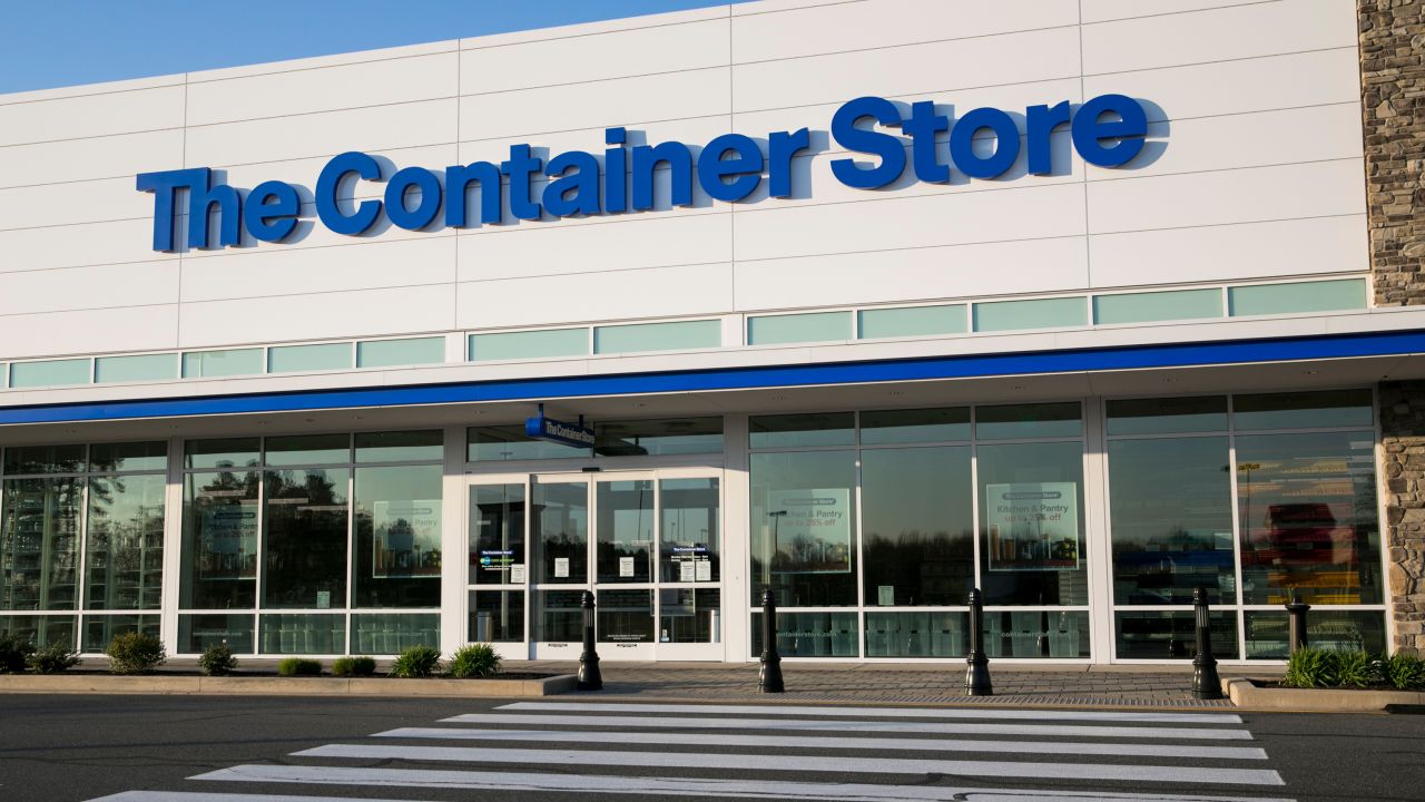 A logo sign outside of a The Container Store retail store location in Newark, Delaware on April 11, 2020.