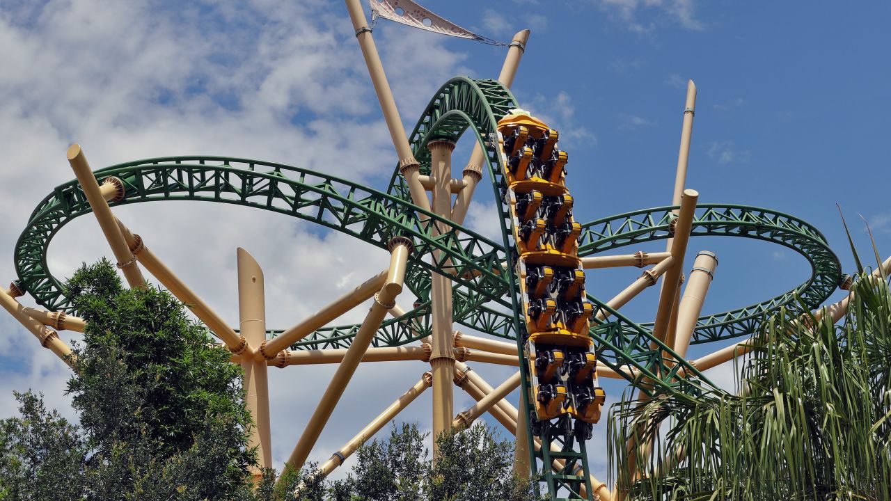 The Cheetah Hunt roller coaster runs at Busch Gardens Tampa Bay, on June 10, 2020.