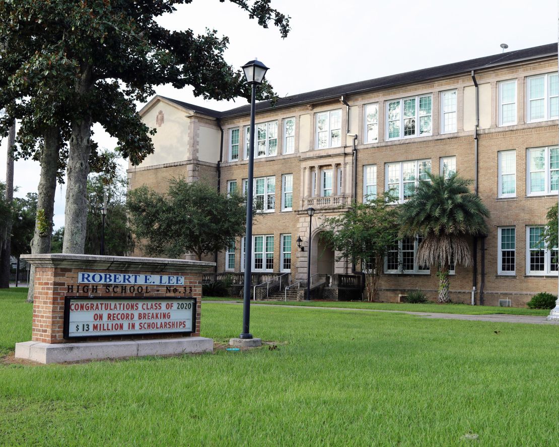The Jacksonville, Florida, school formerly named Robert E. Lee High School is seen in this August 2020 file photo.