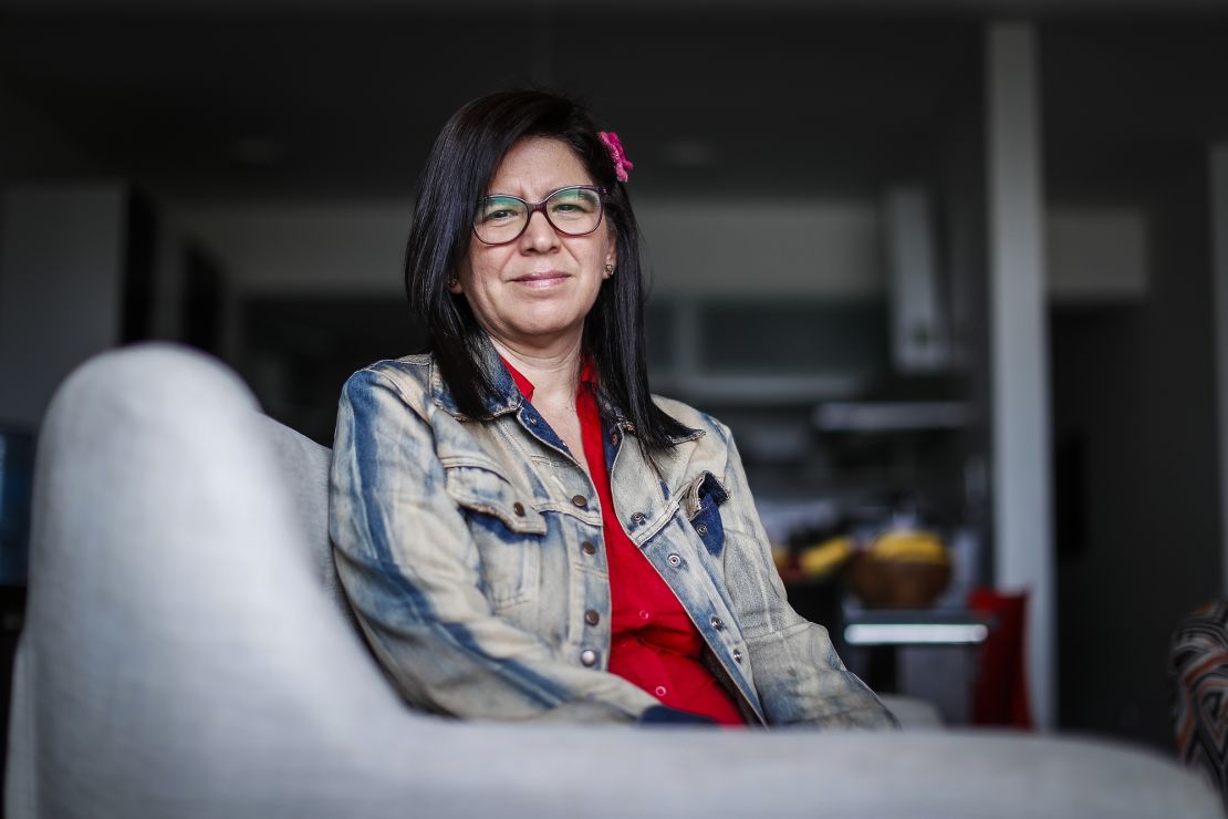 A portrait of journalist Paola Ugaz taken in Lima, Peru, in January 2021.