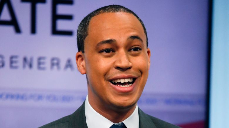 Former Del. Jay Jones gives remarks during the Virginia Democratic Attorney General debate, Saturday, May 15, 2021, in the studio of WTVR in Richmond, Virginia.