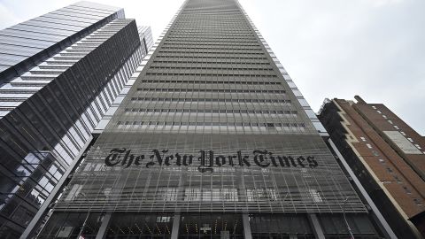 A view of The New York Times building in New York City on August 10, 2021.