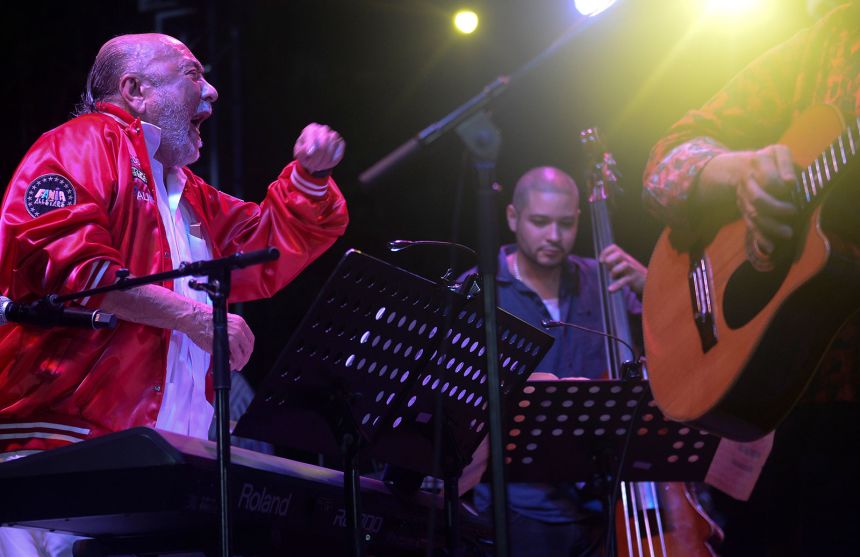 Eddie Palmieri performs with friends in December 2021 in celebration of his 85th birthday.