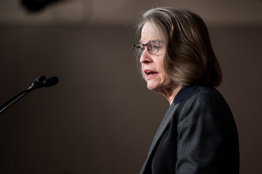 Iowa Republican Rep. Mariannette Miller-Meeks speaks during the House GOP news conference on Tuesday, January 11, 2022.