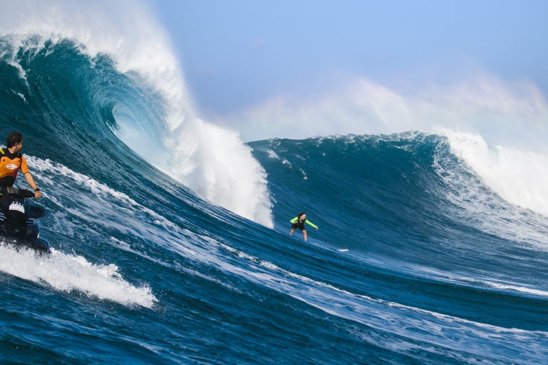 Ralda surfs at Red Bull Magnitude at Jaws in Maui on January 9, 2022.