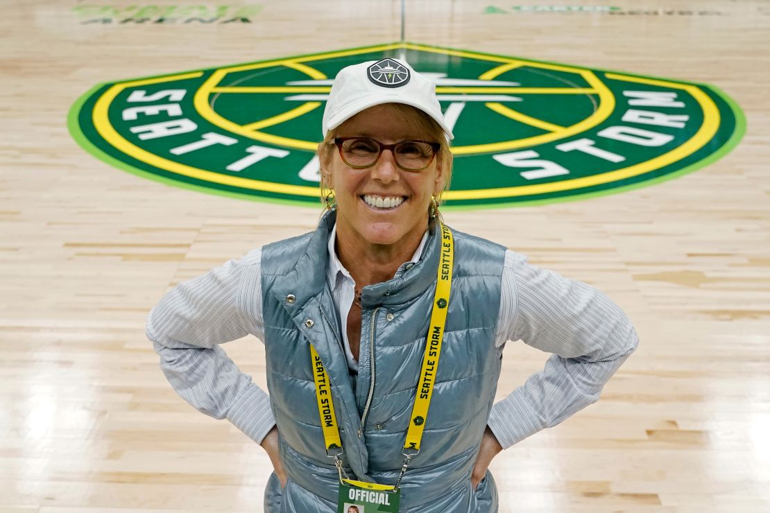 Seattle Storm co-owner Ginny Gilder poses for a photo on May 18, 2022.