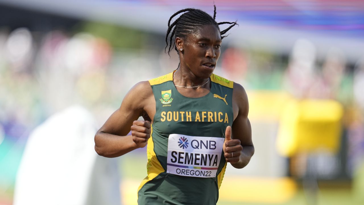 Caster Semenya, of South Africa, competes during a heat in the women's 5000-meter run at the World Athletics Championships on Wednesday, July 20, 2022, in Eugene, Oregon.