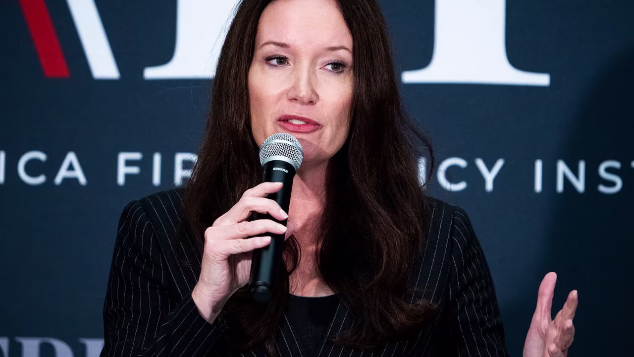 Brooke Rollins speaks during a discussion hosted by AFPI and The Abraham Accords Peace Institute, in Washington D.C., on September 12, 2022.
