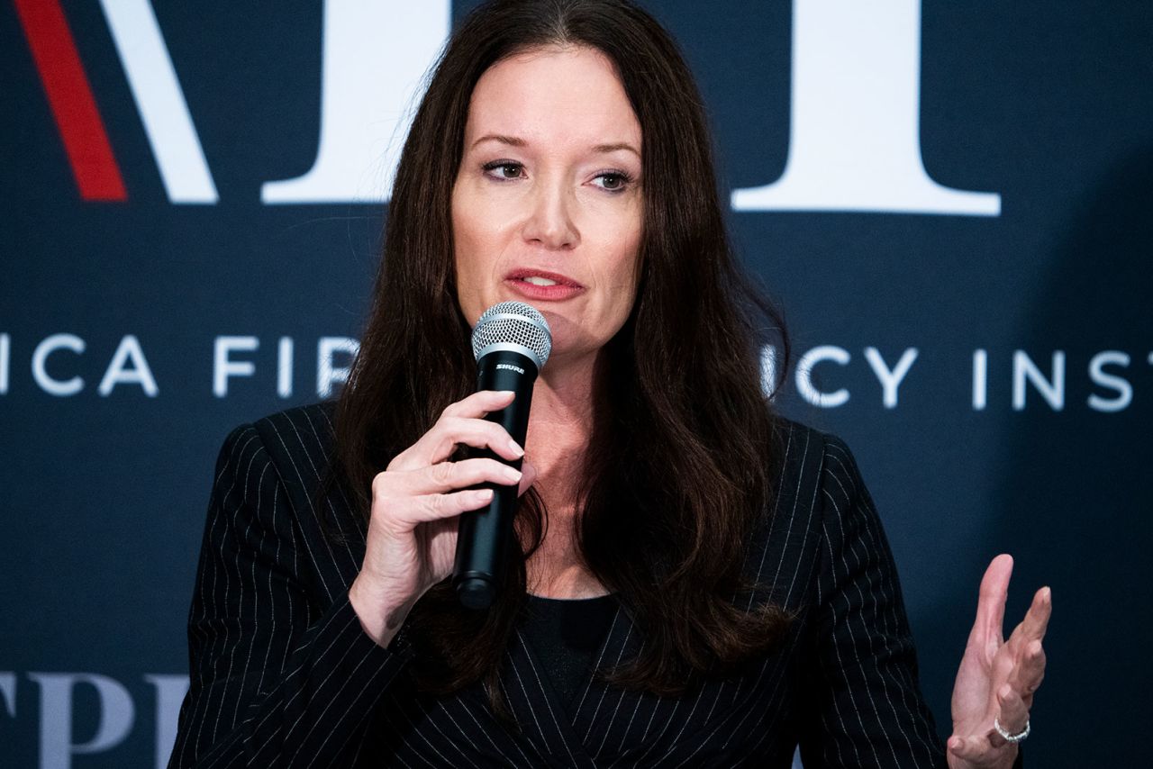 Brooke Rollins speaks during a discussion hosted by AFPI and The Abraham Accords Peace Institute, in Washington D.C., on September 12, 2022.