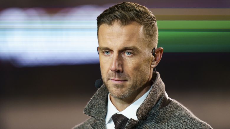 Former NFL quarterback Alex Smith looks on during the NFL football game between the Washington Commanders and the Philadelphia Eagles, Monday, Nov. 14, 2022, in Philadelphia. (AP Photo/Chris Szagola)