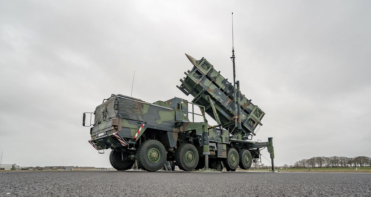 This March 2022 photo shows a Patriot anti-aircraft missile system in Germany.