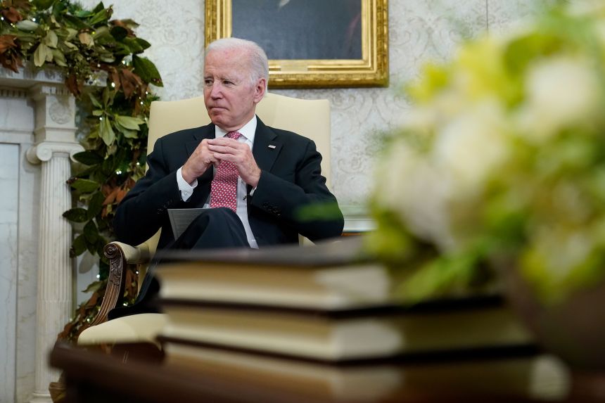 President Joe Biden in the Oval Office of the White House, in December 2022.