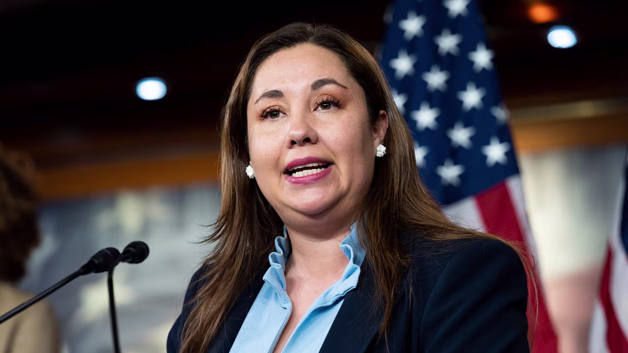Yadira Caraveo speaks during a press conference at the U.S. Capitol, in Washington, D.C., on January 26, 2023.