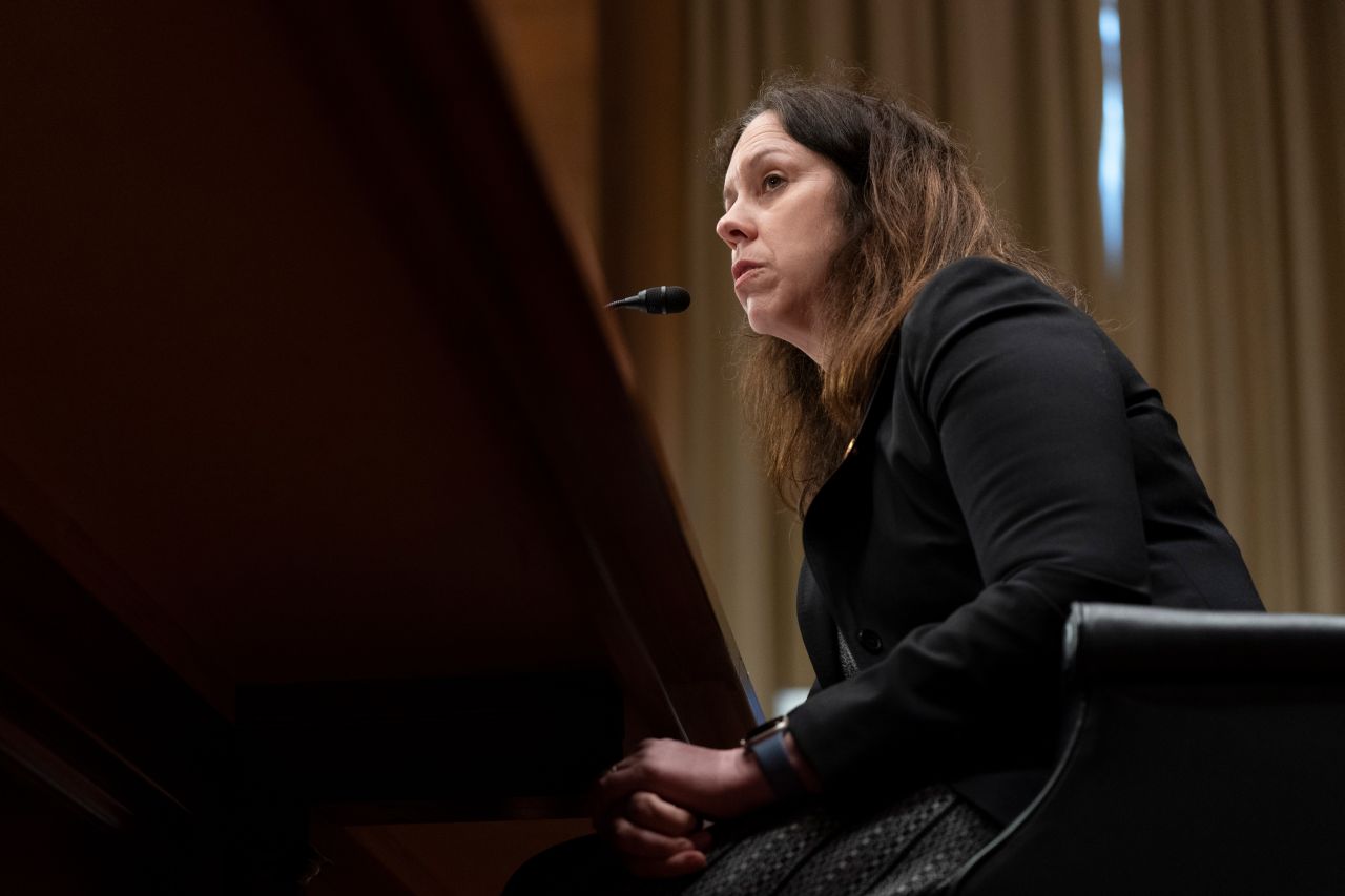 Colleen Shogan testifies before the Senate Homeland Security and Governmental Affairs Committee full committee hearing on her nomination to be archivist of the US National Archives and Records Administration on Capitol Hill in Washington, DC on February 28, 2023.