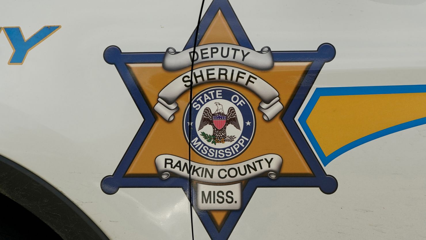 A Rankin County Sheriff's Deputy badge logo is displayed on one of their vehicles in Brandon, Mississippi on March 3, 2023.