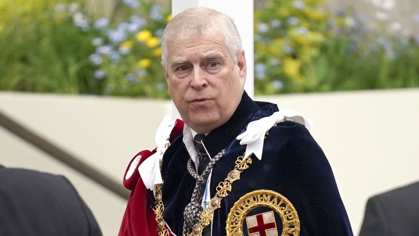 Andrew Mountbatten Windsor, pictured at the coronation of King Charles III in May 2023, has been stripped of his prince title.