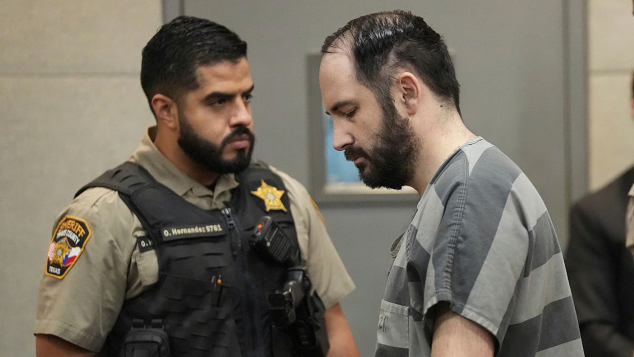 Daniel Perry returns to his chair after being sentenced to 25 years for the murder of Garrett Foster at the Blackwell-Thurman Criminal Justice Center in Austin, Texas, on Wednesday May 10, 2023.