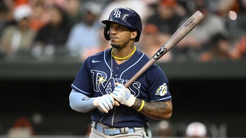 Tampa Bay Rays' Wander Franco in action during a baseball game against the Baltimore Orioles, Wednesday, May 10, 2023, in Baltimore. (AP Photo/Nick Wass)