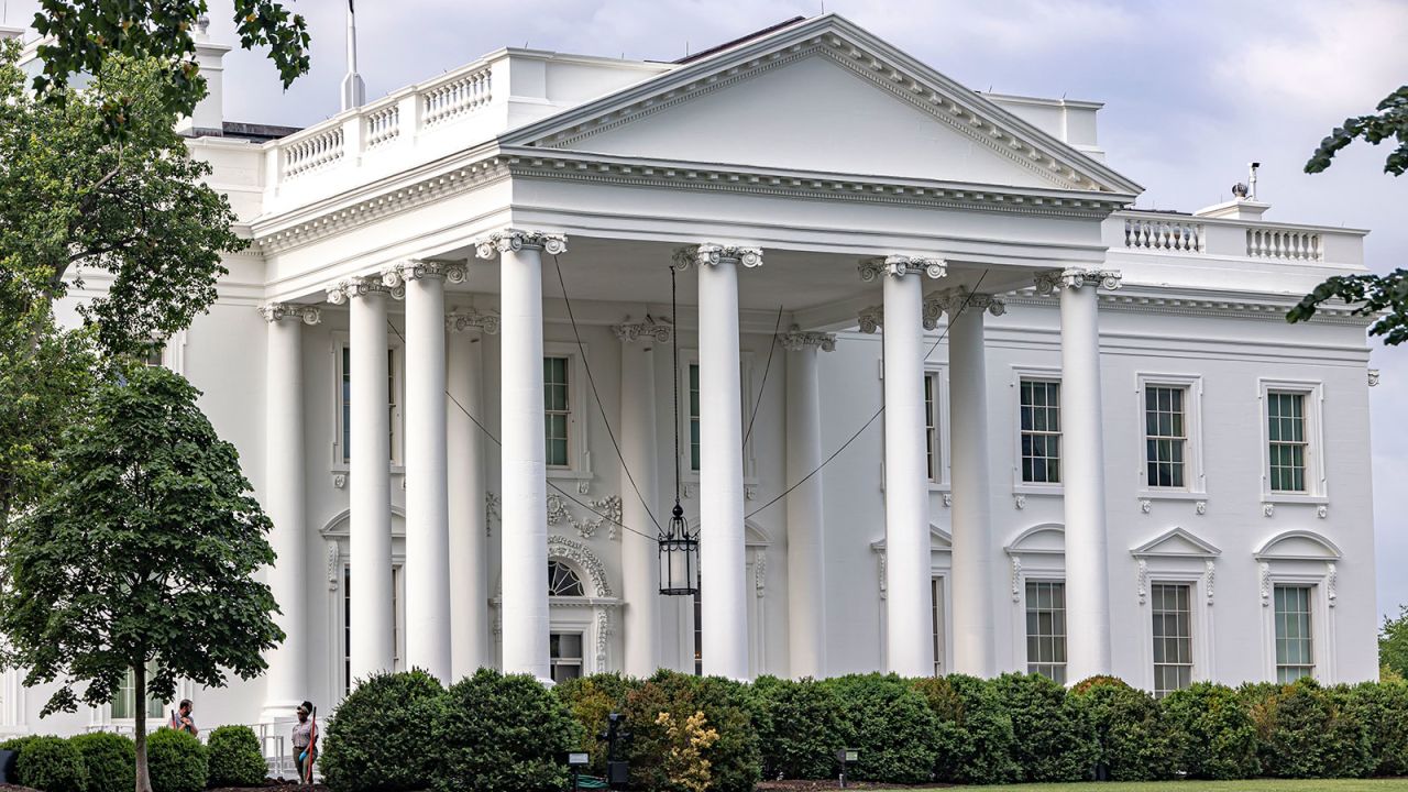 Exterior view of the Northern side of the White House in Washington, DC.