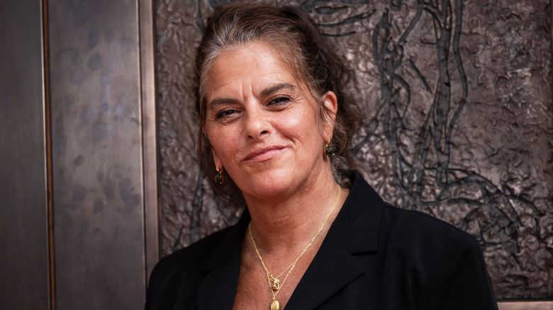 Tracey Emin poses for photographers upon arrival at the National Portrait Gallery Re-Opening on Tuesday, June 20, 2023 in London. (Vianney Le Caer/Invision/AP)