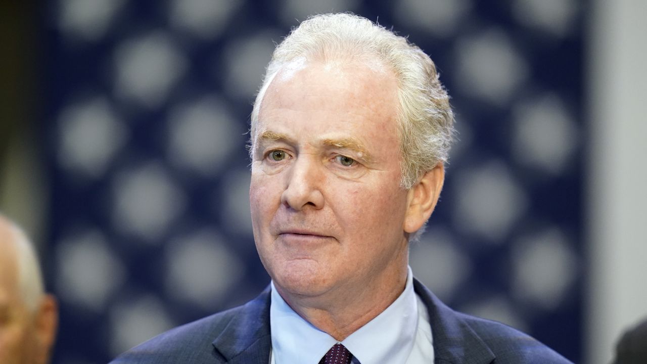 Sen. Chris Van Hollen, D-Md., speaks at Prince George's Community College, Center for the Performing Arts, Thursday, Sept. 14, 2023, in Largo, Md.