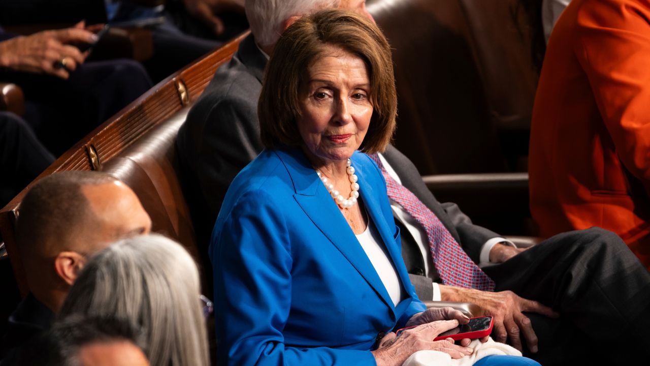 House Speaker Emerita Nancy Pelosi (D-Calif.) is seen on the House floor during a vote to elect a Speaker of the House at the U.S. Capitol Oct. 17, 2023. (Francis Chung/POLITICO via AP Images)