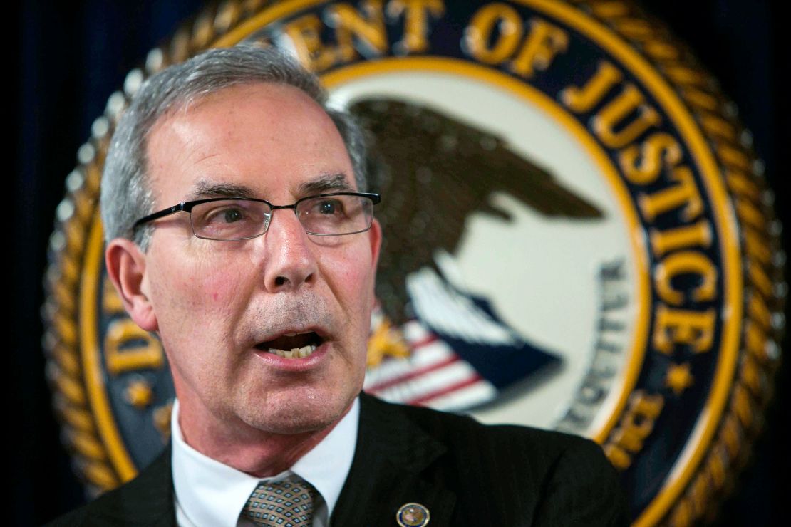 Attorney David Weiss speaks during a press conference on May 3, 2018, at his district office in Wilmington, Delaware.