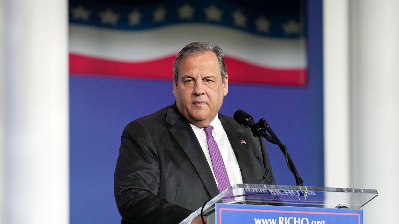 Republican presidential candidate and former New Jersey Gov. Chris Christie speaks at an annual leadership meeting of the Republican Jewish Coalition on Saturday, October 28.