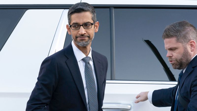 Google-topman Sundar Pichai getuigt in het antitrustproces van Google