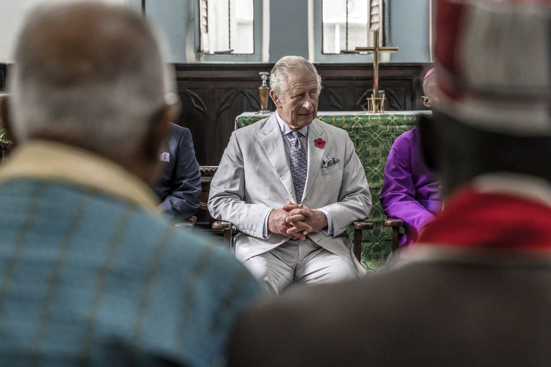 King Charles attends an interfaith meeting in Mombasa, Kenya.