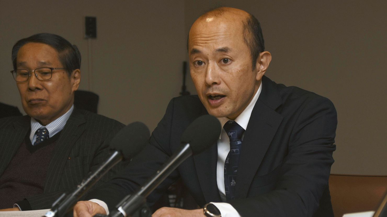 Nagasaki Mayor Shiro Suzuki speaks at an event organized by Mayors for Peace, a nongovernmental organization, at the U.N. headquarters in New York on Nov. 27, 2023.