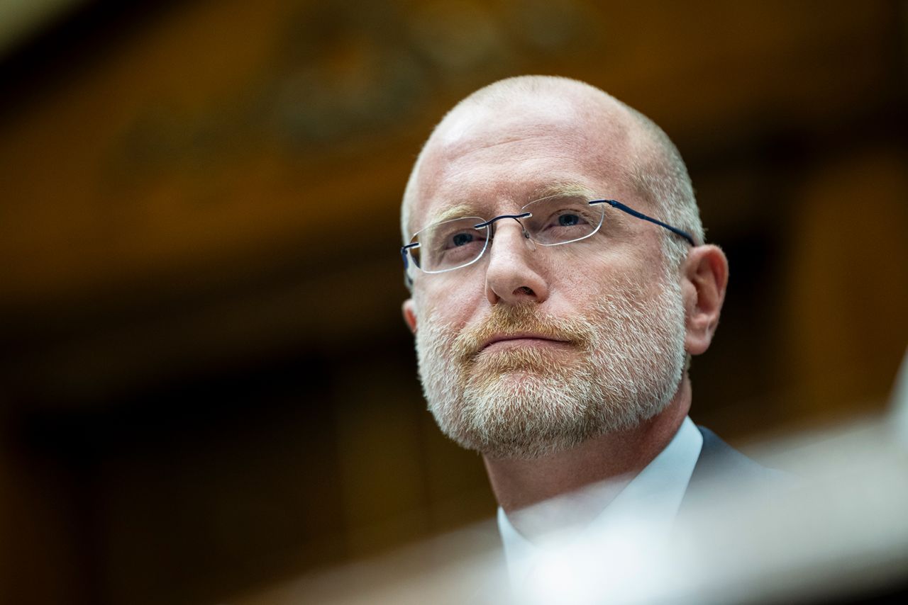 FCC Commissioner Brendan Carr testifies during a hearing at the Capitol in Washington, DC, in 2023.