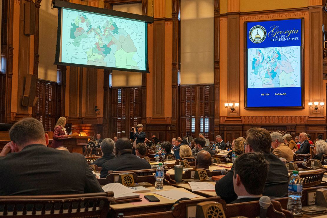 The Georgia House of Representatives votes on a new state House district map on Friday, December 1, 2023, at the Georgia Capitol in Atlanta.