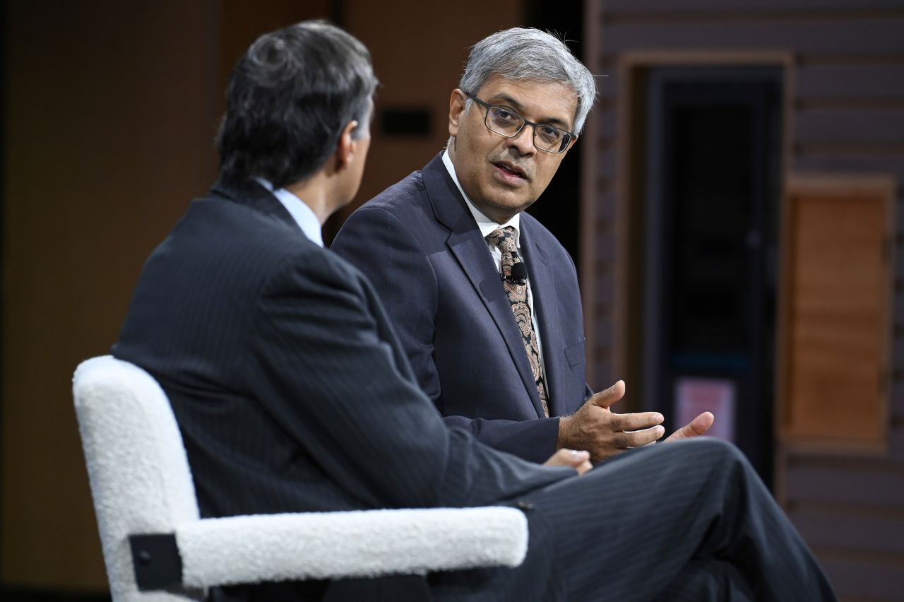 Dr. Jay Bhattacharya speaks at the Forbes Healthcare Summit in New York, on December 5, 2023.