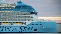 Icon of the Seas cruise ship is docked after arriving in Ponce, Puerto Rico, Tuesday, Jan. 2, 2024, as part of its trial voyage and certification process. (AP Photo/Miguel J. Rodriguez Carrillo)