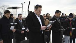 Tesla and SpaceX's CEO Elon Musk visits the site of the Auschwitz-Birkenau Nazi German death camp in Oswiecim, Poland, on Monday, Jan. 22, 2024. Elon Musk visited the site of the Auschwitz-Birkenau World War II Nazi German death camp on Monday, after the billionaire faced criticism for subscribing to an antisemitic conspiracy theory and allowing hate messages on his social media platform, X, formerly known as Twitter.