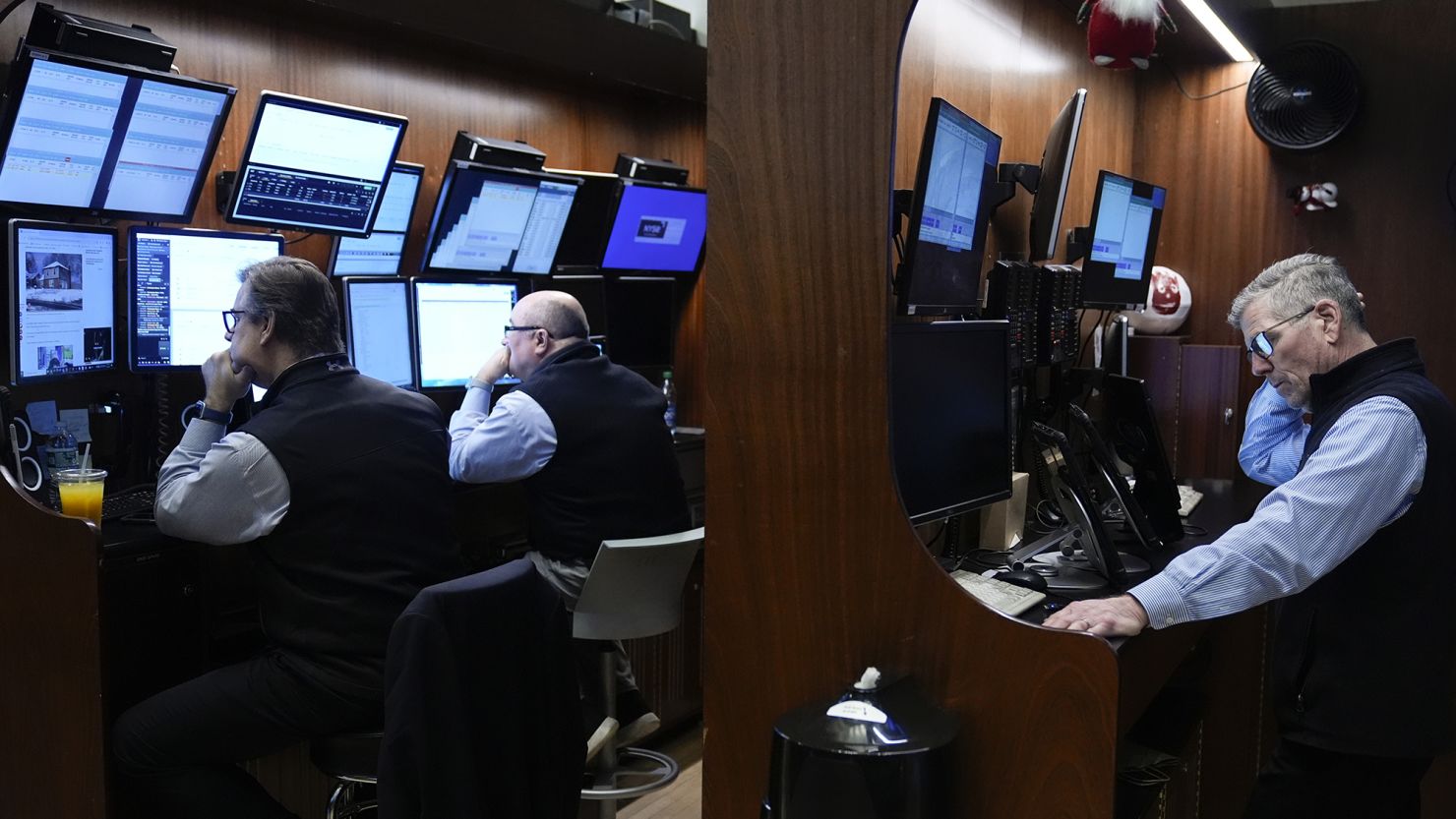 Traders work on the floor at the New York Stock Exchange, Wednesday, Jan. 24, 2024.