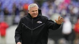 Joe D'Alessandris looks on prior to the Baltimore Ravens' AFC Championship game against the Kansas City Chiefs on Sunday, January 28.