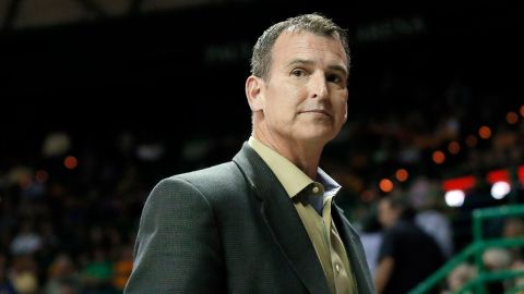 aylor athletic director Mack Rhoades takes in play during a women's NCAA college basketball game against UCLA on Monday Nov. 14, 2016, in Waco, Texas.