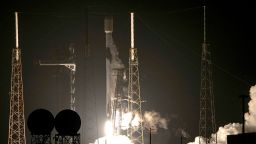 A SpaceX Falcon 9 rocket on NASA's Plankton, Aerosol Cloud Ocean Ecosystem (PACE) mission lifts off from Space Launch Complex 40 at the Cape Canaveral Air Force Station in Cape Canaveral, Fla., Thursday, February 8, 2024.
